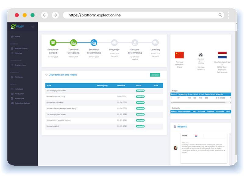 screenshot of Explect Online